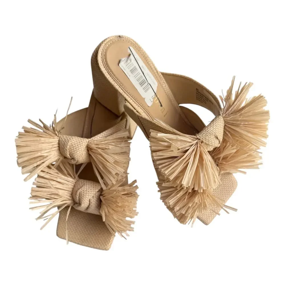 Gianni Bini Raffia Knot Block Heel Mule - Picture 5 of 8